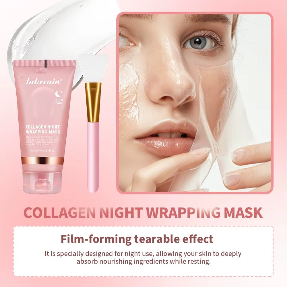 Collagen Wrapping Mask & Brush Set – Korean Glow Facial Treatment