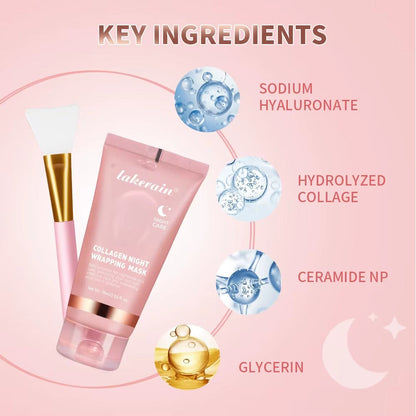 Collagen Wrapping Mask & Brush Set – Korean Glow Facial Treatment