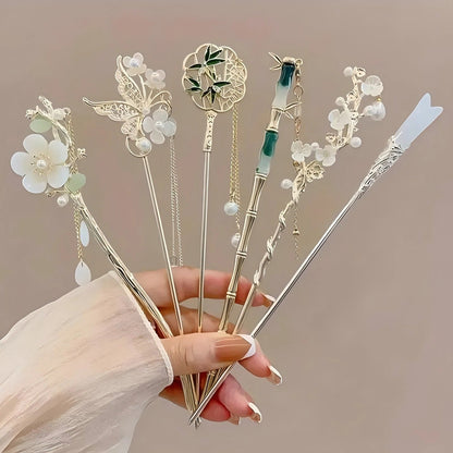 Chinese Tassel Hair Stick | Elegant Floral Hairpin & Hair Jewelry for Women