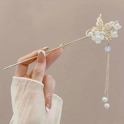 Chinese Tassel Hair Stick | Elegant Floral Hairpin & Hair Jewelry for Women
